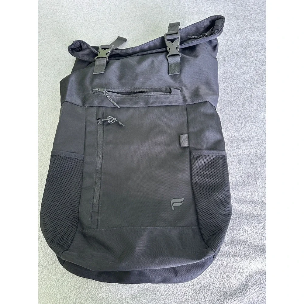 Fabletics Backpack The Only Backpack Black Roll Top Computer Sleeve Nylon
